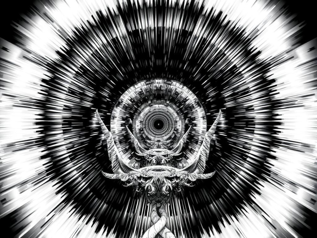 Evolving Glitch Pattern with Otherworldly Elements