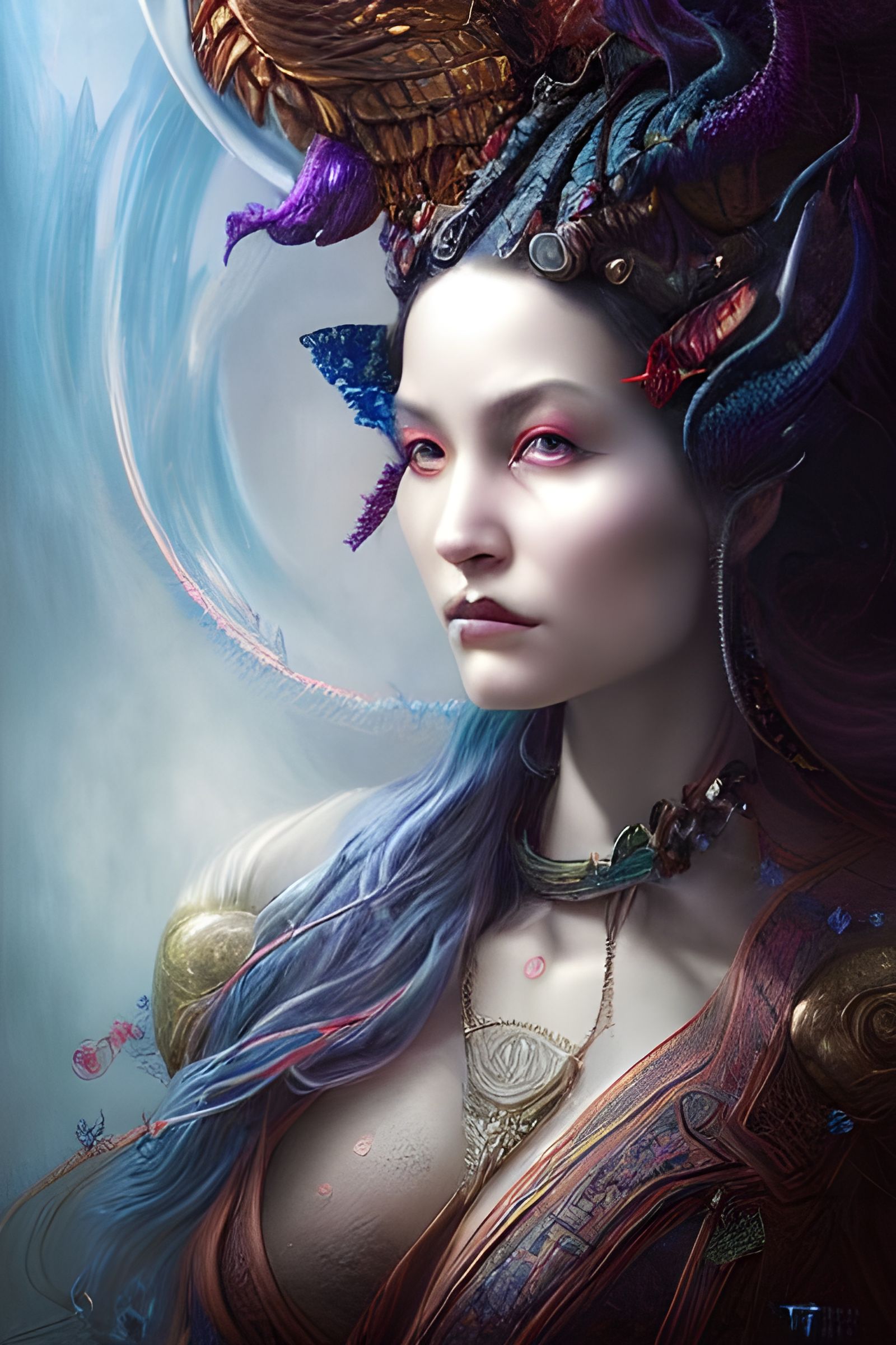 Intricate Portrait of Lilith in Celestial Fantasy Art Style