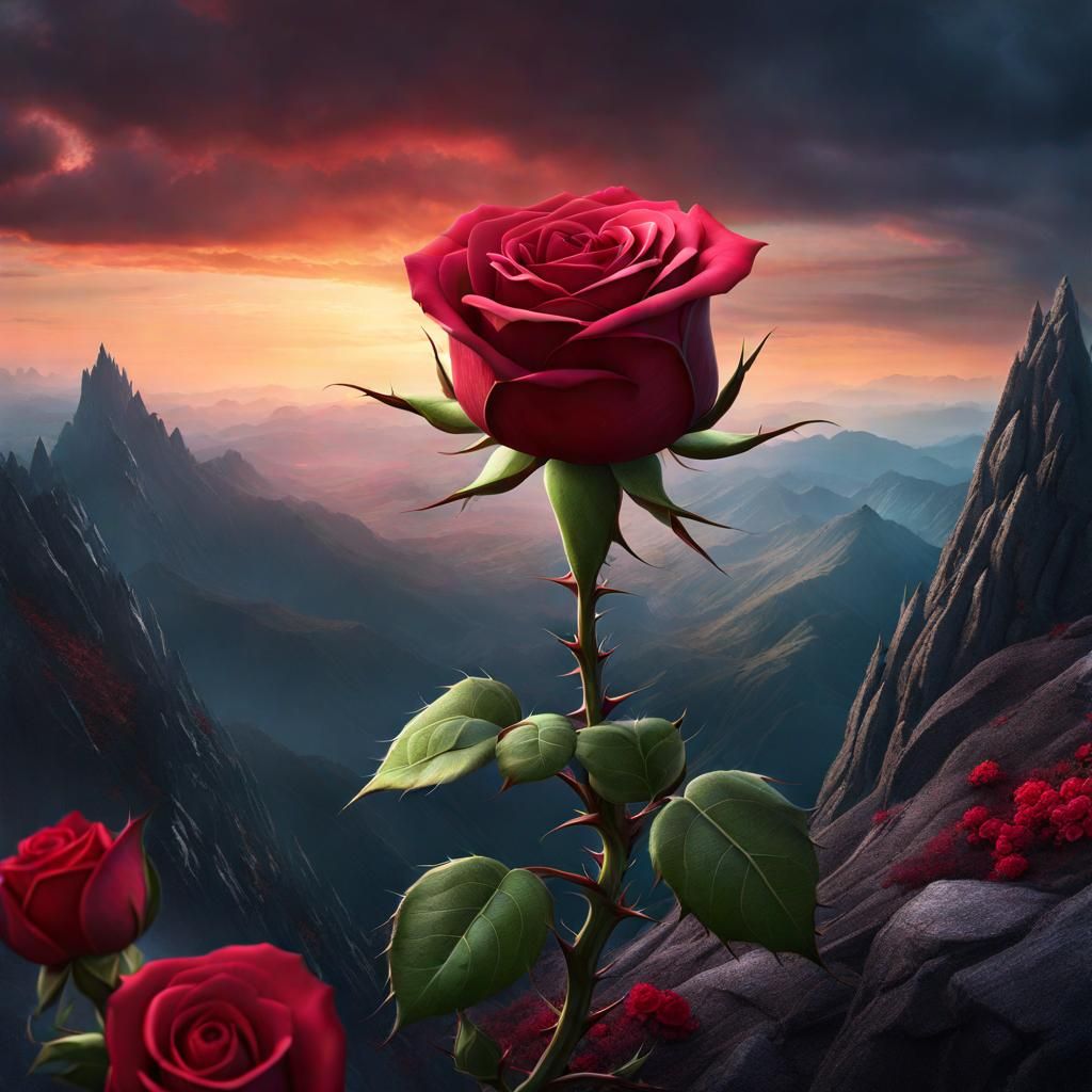 Rose on Thorny Mountain: Fantastical Matte Painting