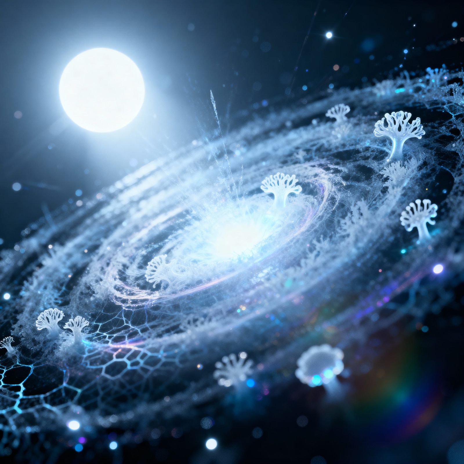 Abstract Nucleus Fusion with RGB Channel Shifts