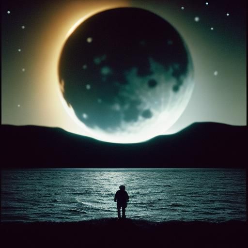 Cinematic Sun and Moon Among Distant Stars