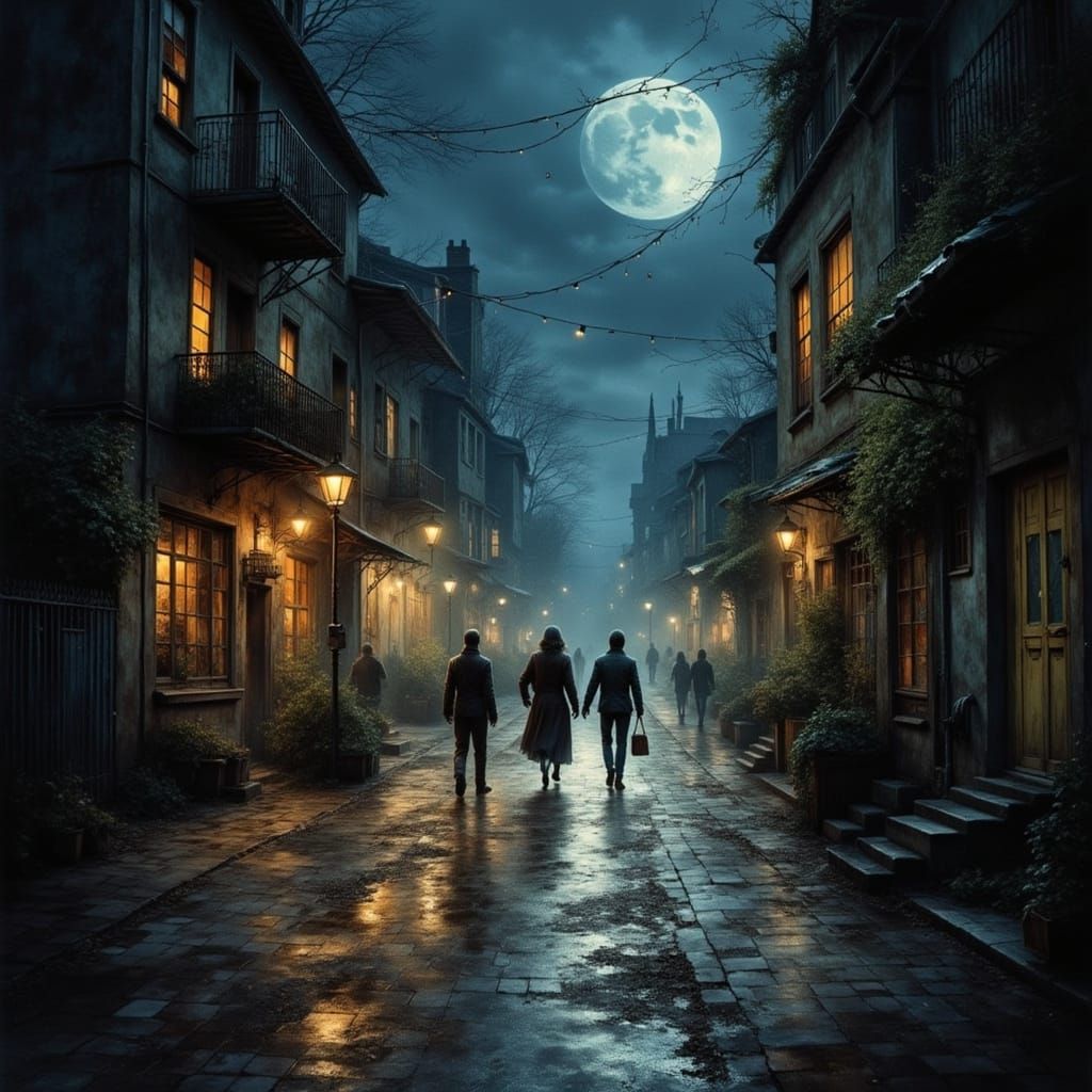 Demonic Encounters on a Mysterious Night Street