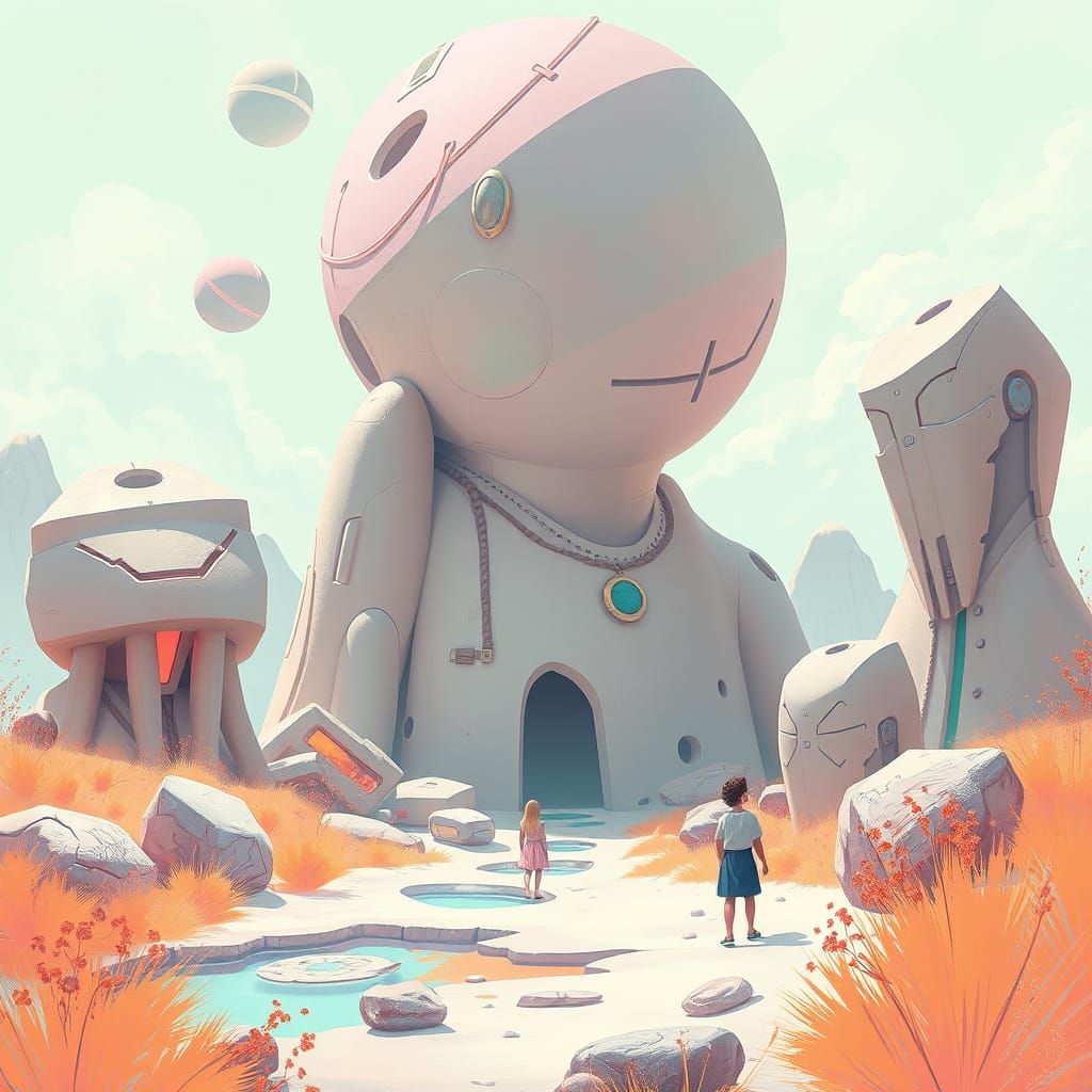 Dreamlike Metaphorical Scene in Pastel Colors