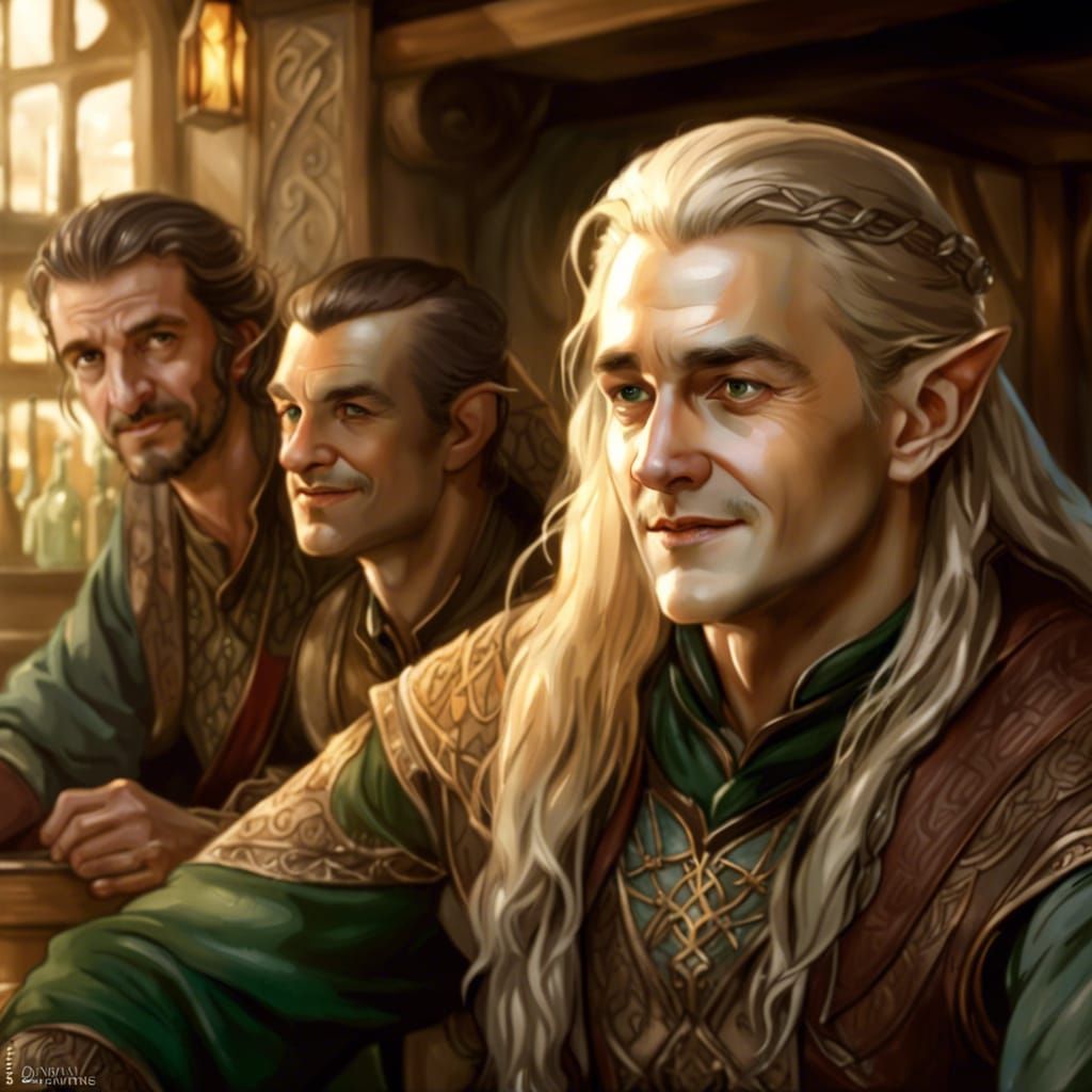 Tolkien, Elves, in the tavern, making jokes, in Valinor