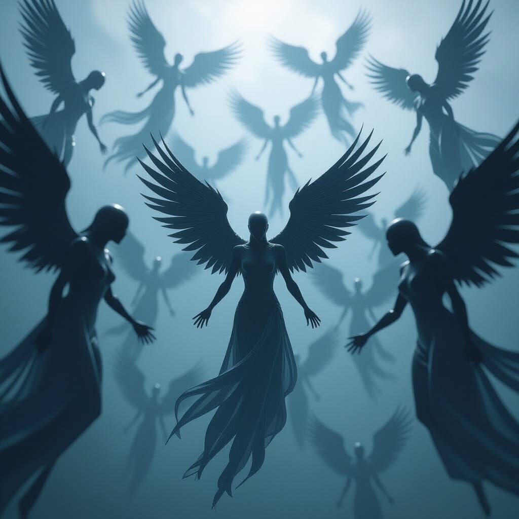 Ethereal Headless Choir in Flight: 3D Game Cinematic