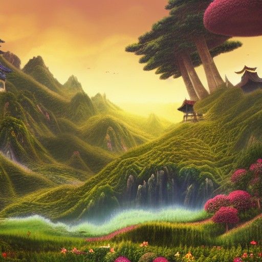 Ancient Chinese Palace with Dragon, 3D Digital Art