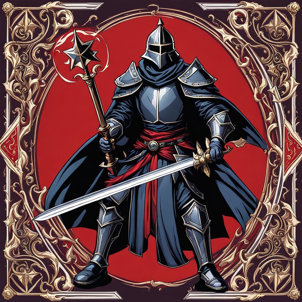 Knight Wizard Controls Red Lightning with Sword