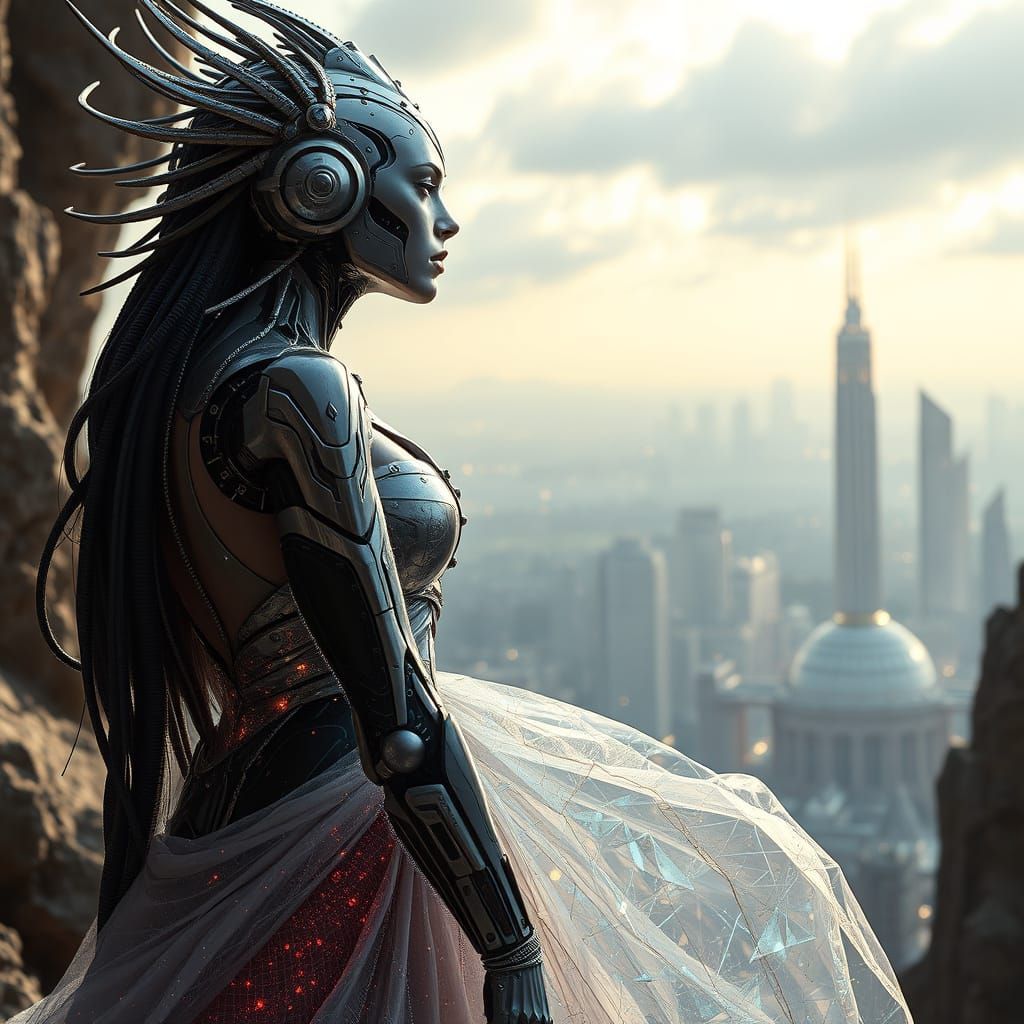 Cyborg Queen of the Futuristic Metropolis