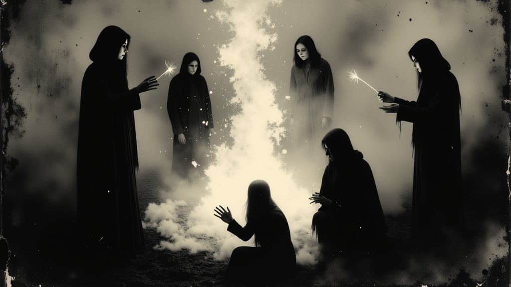 Surreal Spiritualists Summon Ectoplasm in Dark, Moody Vintag...