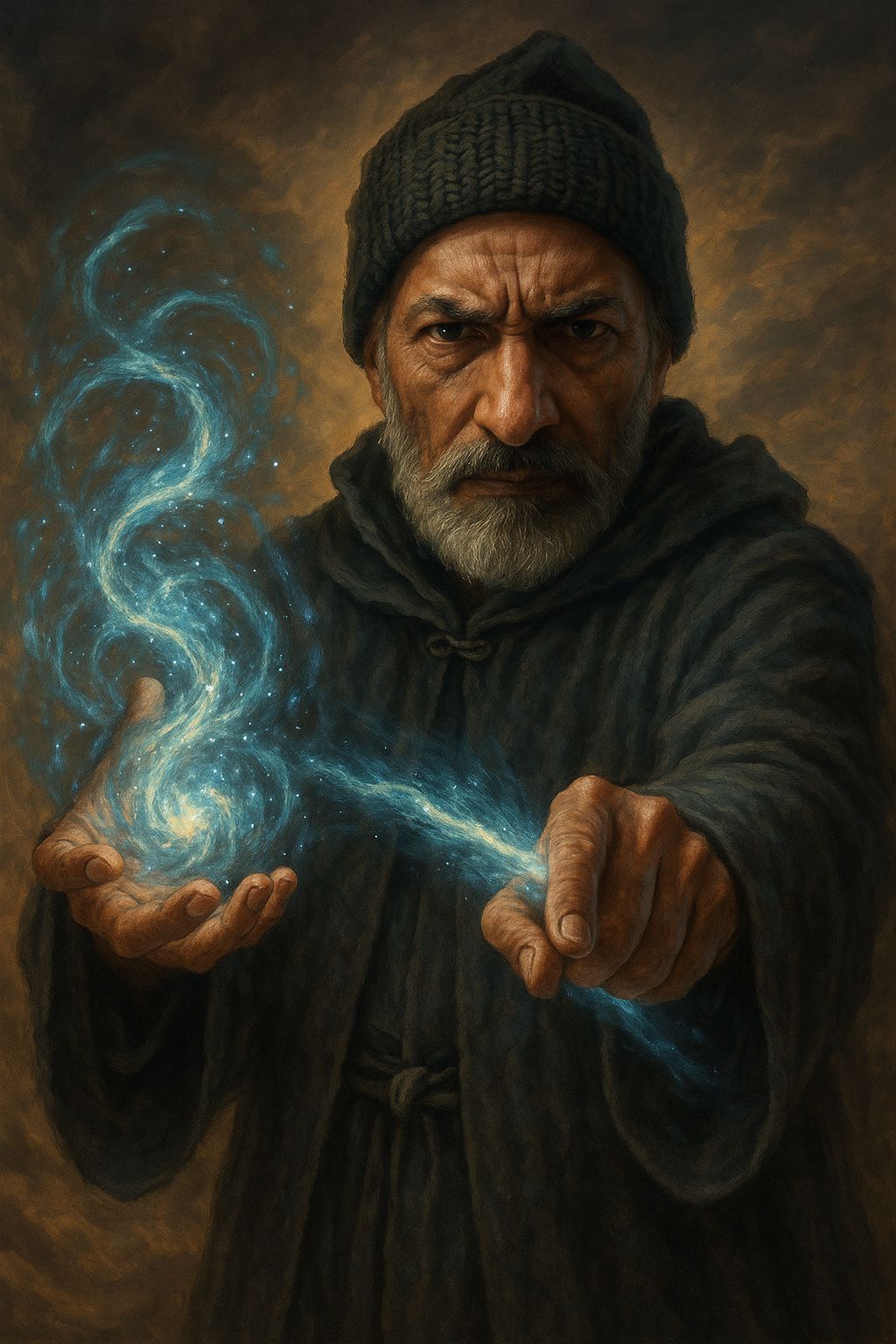 Wizard Casting Ethereal Magic Spell in a Vivid Digital Art S...