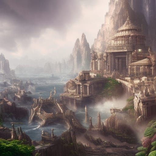 Detailed Digital Matte Painting of a Strategic City