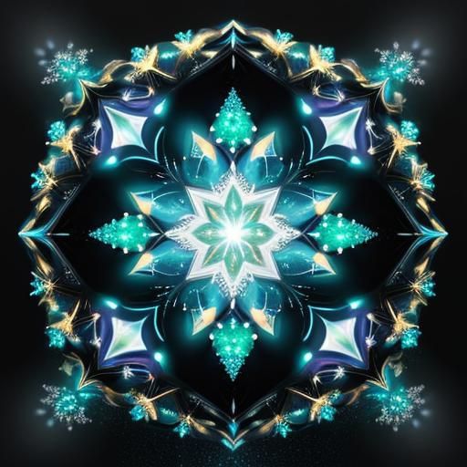 Snowglobe Christmas with Gemstones and Optical Illusion