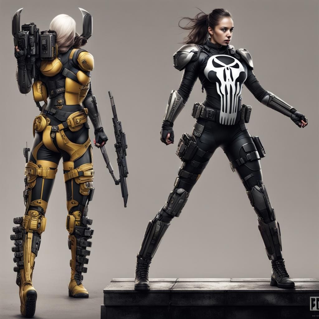 Futuristic Armored Warrior Woman in 8k