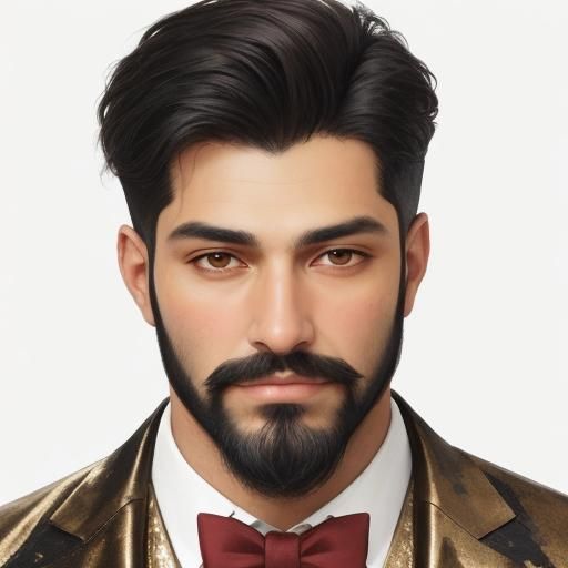 Portrait of Man in Velvet Suit as Impasto Painting