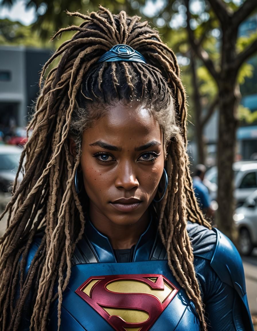 Beautiful Papua New Guinean woman, long Dreadlock hair, 22 y...