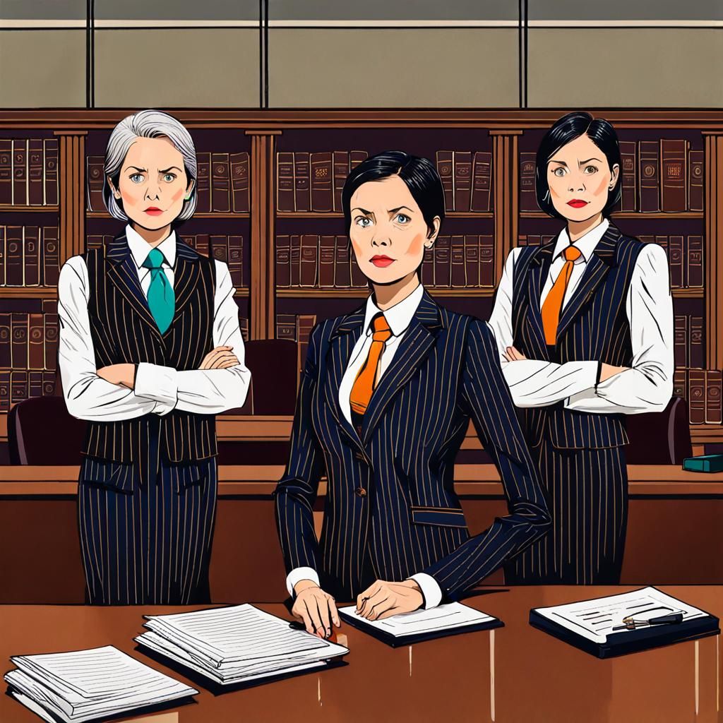 Cruel Female Lawyers in Pinstripe Vests