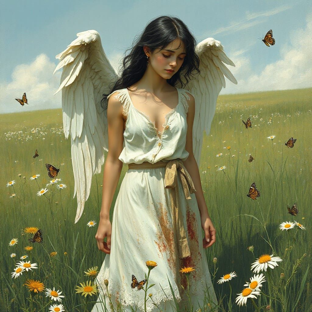 Fallen Angel in a Sun-Drenched Meadow