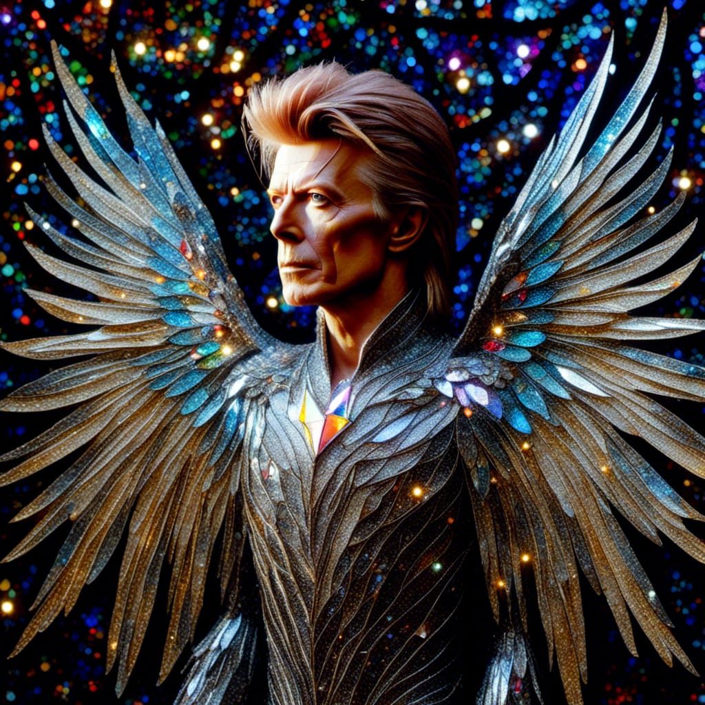 David Bowie as Jareth in Neon Stained Glass