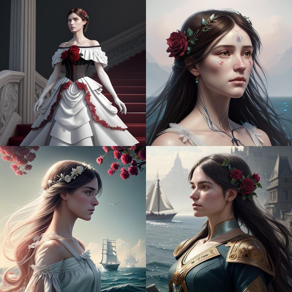 Rose Petal Dress: Ocean View Portrait in Unreal Engine
