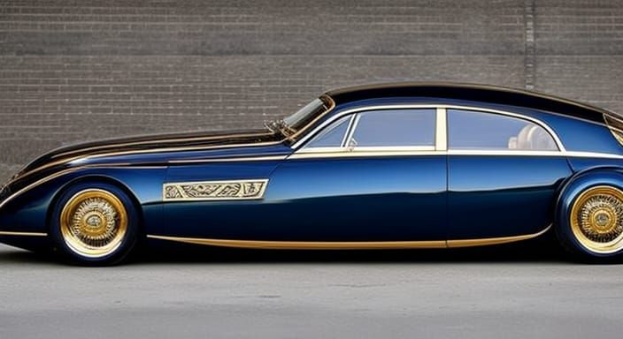 Futuristic Faberge Egg Car with Steampunk Engine