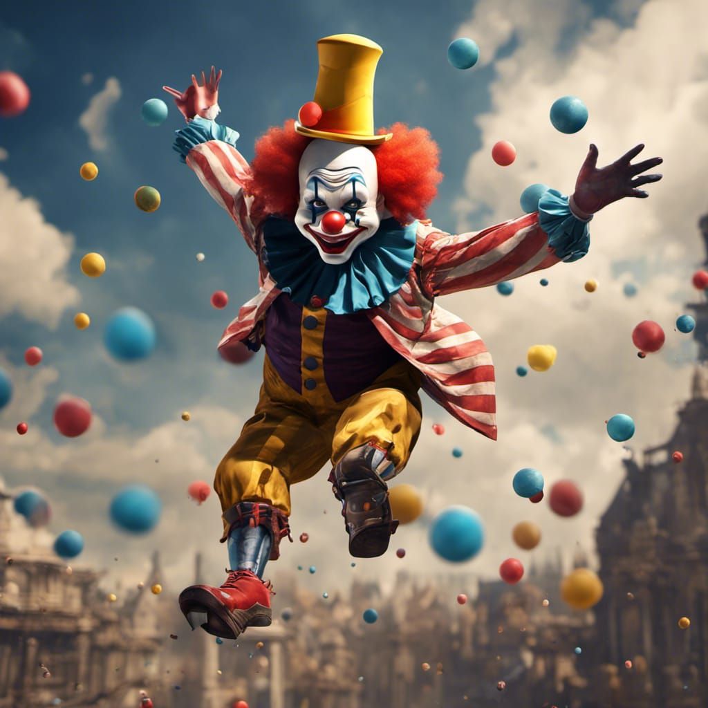 A Clown Flies Through the Air