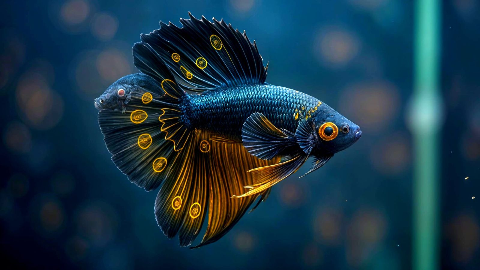 Betta Fish with Klimt-Inspired Details