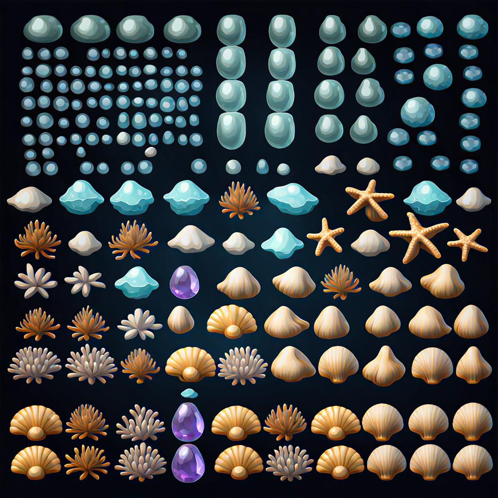 Underwater Ocean Game Sprite Sheet in 2D