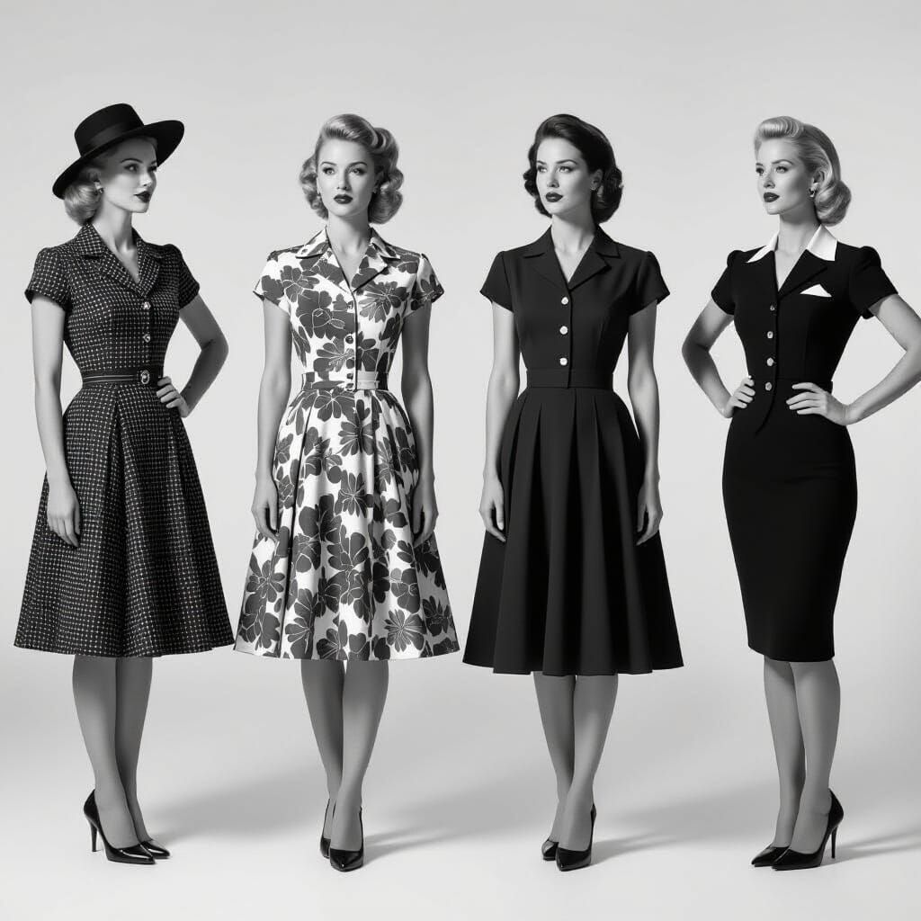 1950s Photo-Realistic Portraits in Classic Hollywood Style