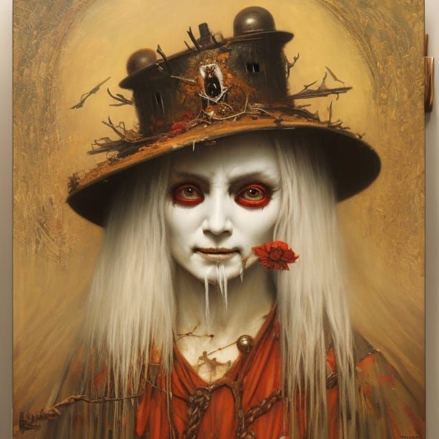 Scary Scarecrow Crucifixion in Hyperrealistic Dark Fantasy