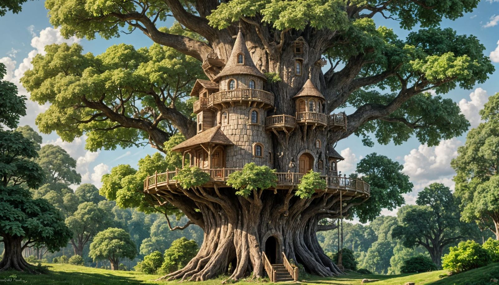 Enchanting Treehouse Castle in Ancient Oak