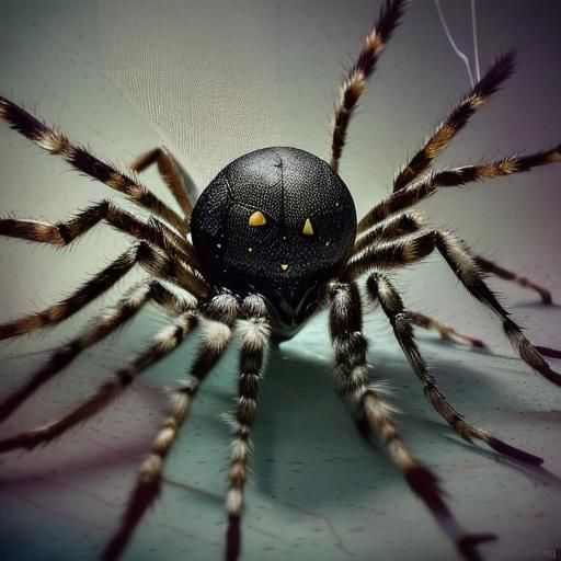 Spider Approaches Fly in Web: Cinematic Still