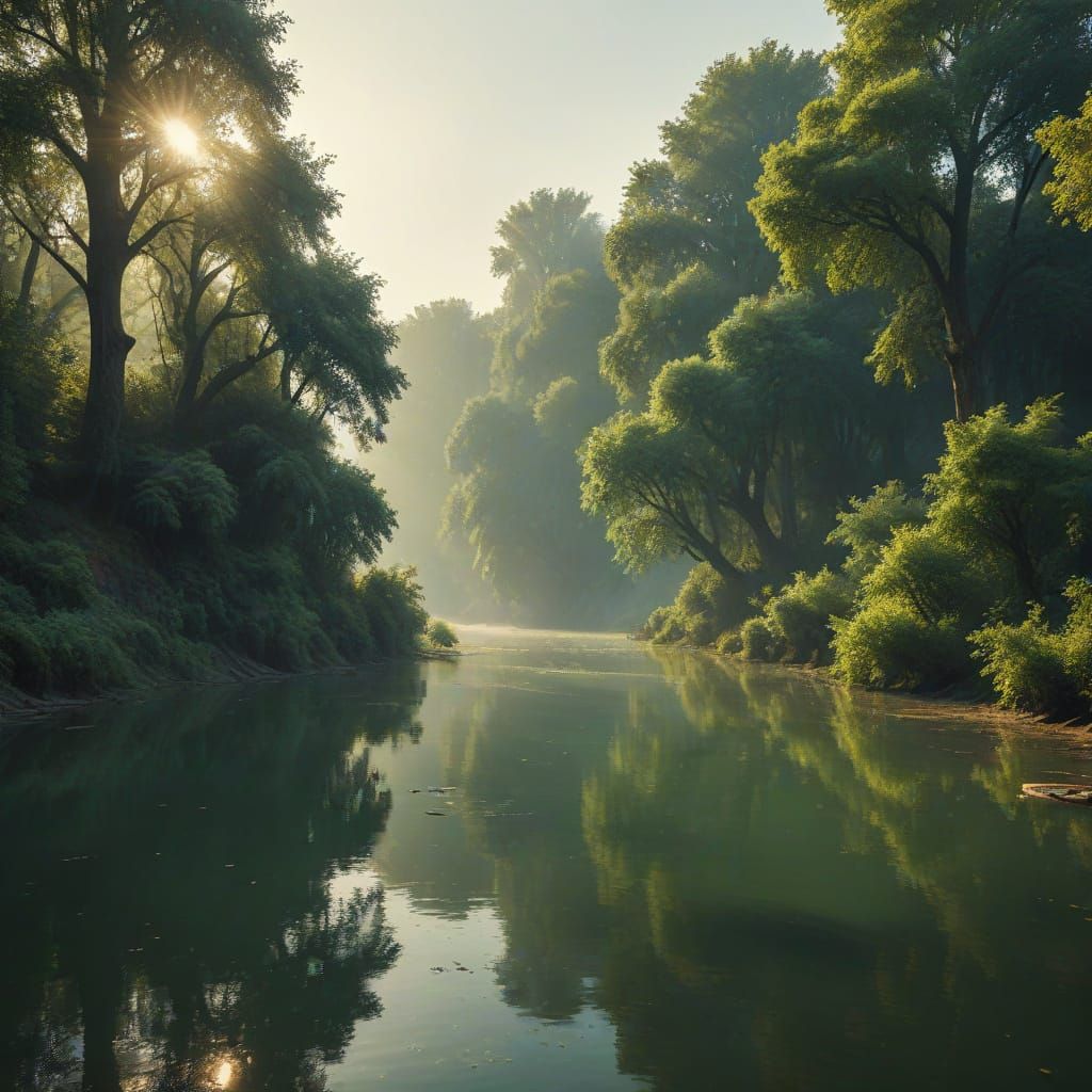 Serene Margaret Island Landscape in Cinematic Realism