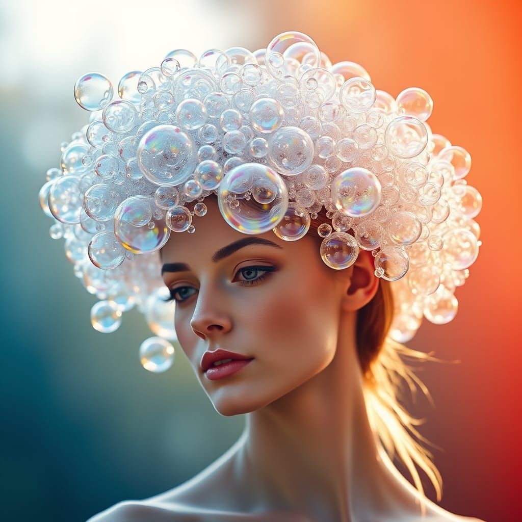 Whimsical Soap Bubble Hat in Sunlight