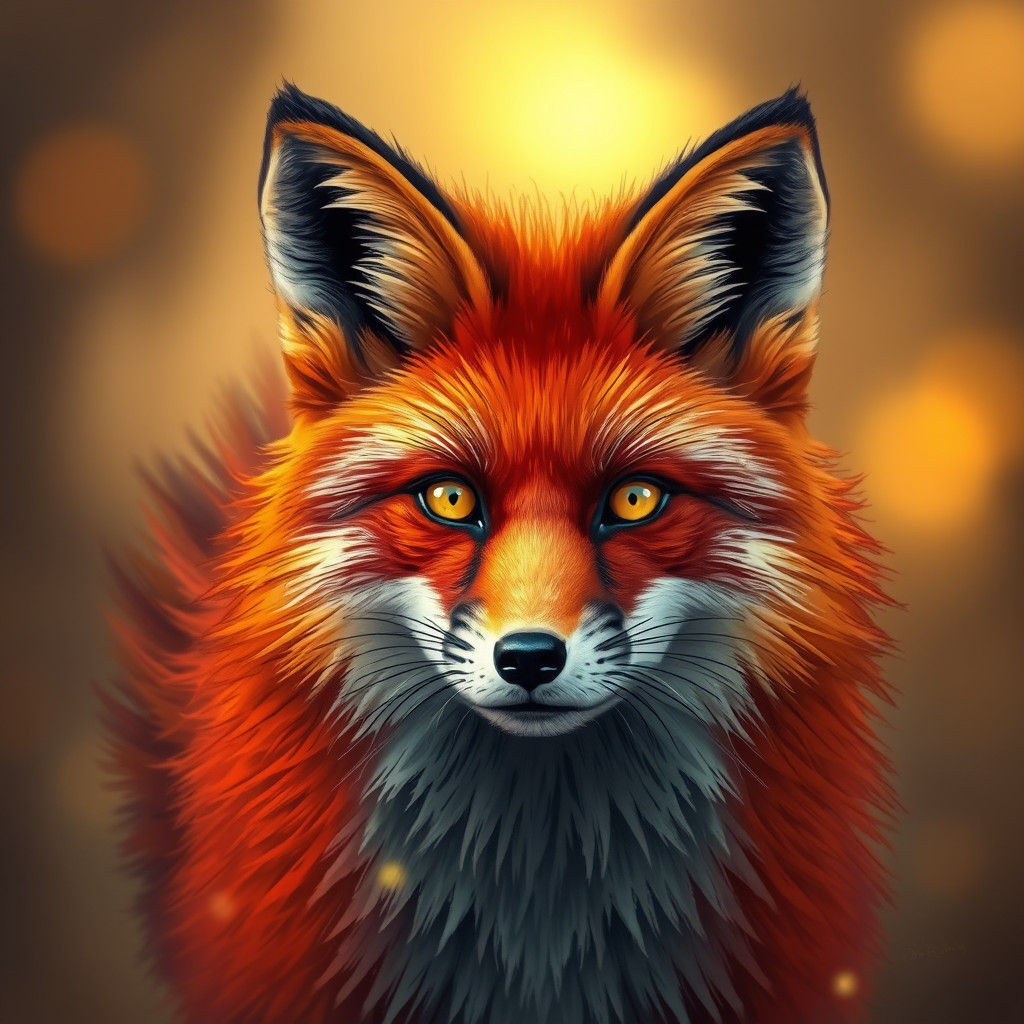 Vibrant Red Fox in a Fantastical Forest