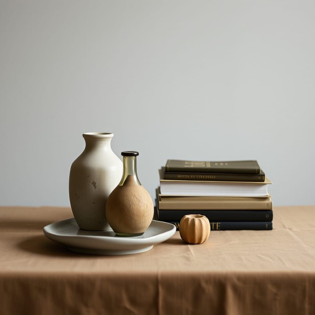 Serene Italian Still Life in Minimalist Style