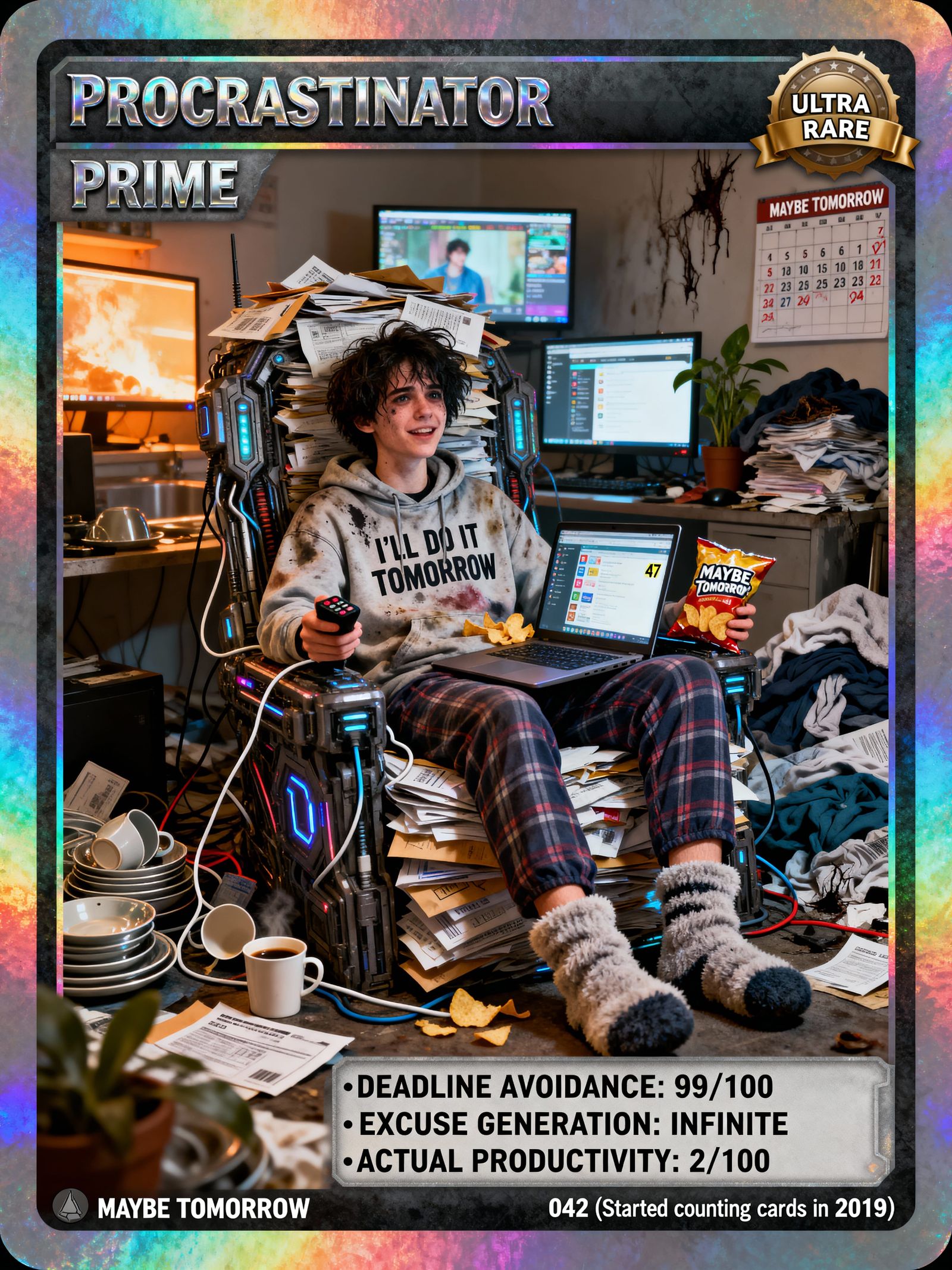 Procrastinator Prime Trading Card Art