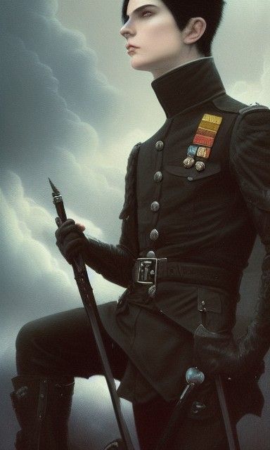 Androgynous Prince in Storm, Matte Painting Style