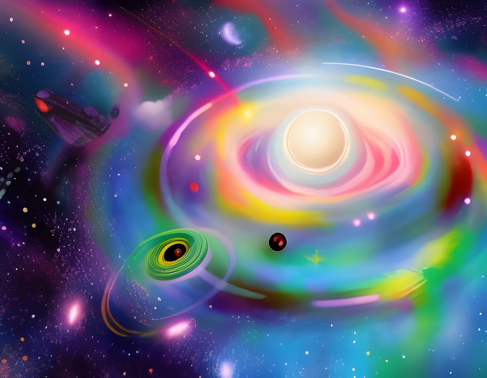 Holographic Space Exploration: Cosmic Astral Illustration