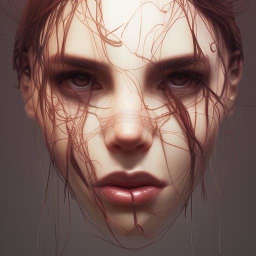 Sensual Animal-Human Hybrid in Bondage: Hyperdetailed Portra...