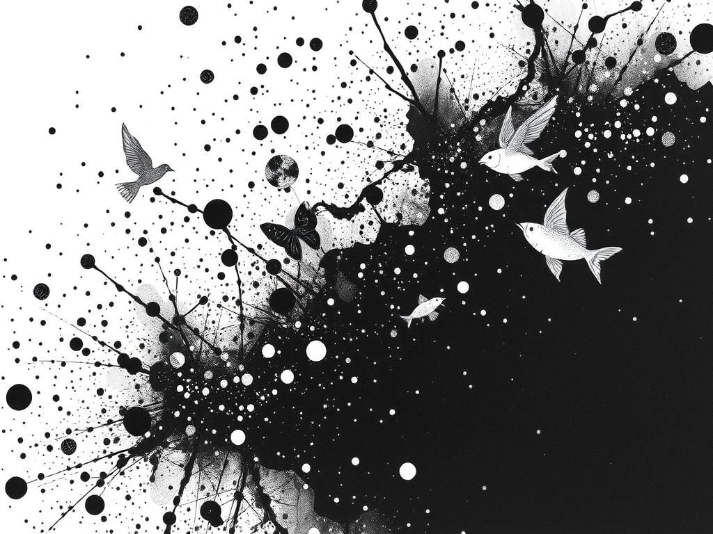 Fantastical Ink Splatter Art with Fineliner Details