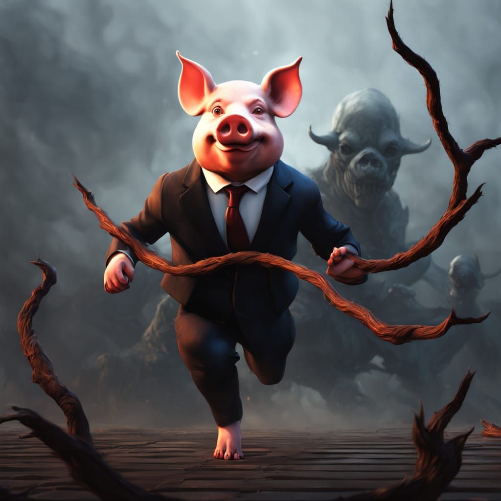 Dark Fantasy Scene with Skeletal Figures