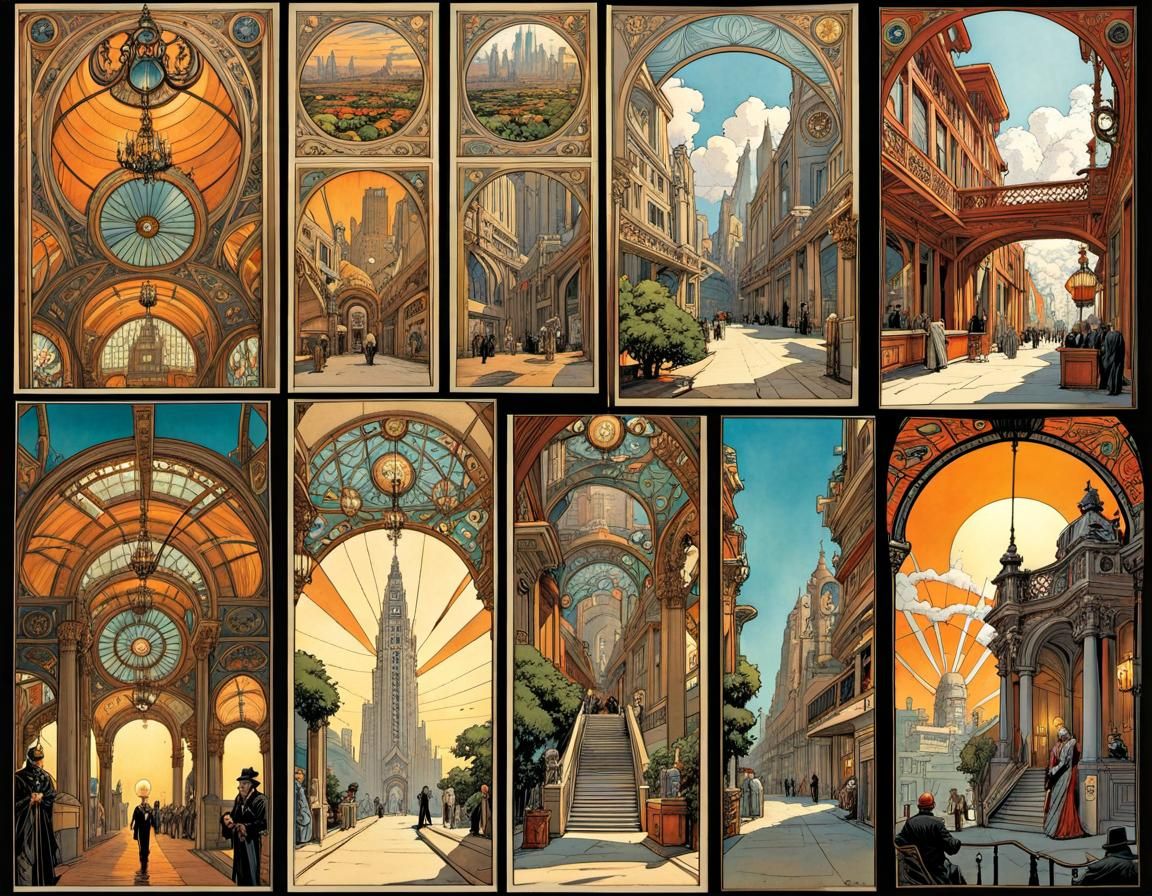 Art Nouveau Comic Book Page by Doran, Kaluta