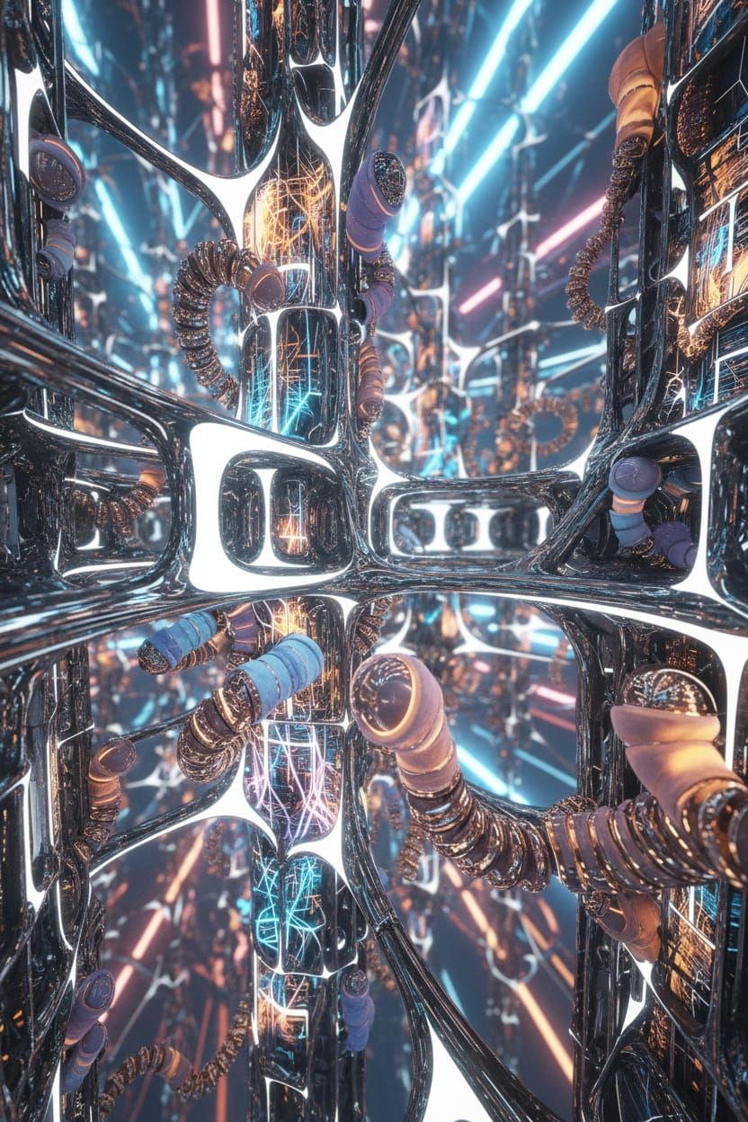 Artitechtural Negativespace Luminodoodleblend Structures wit...