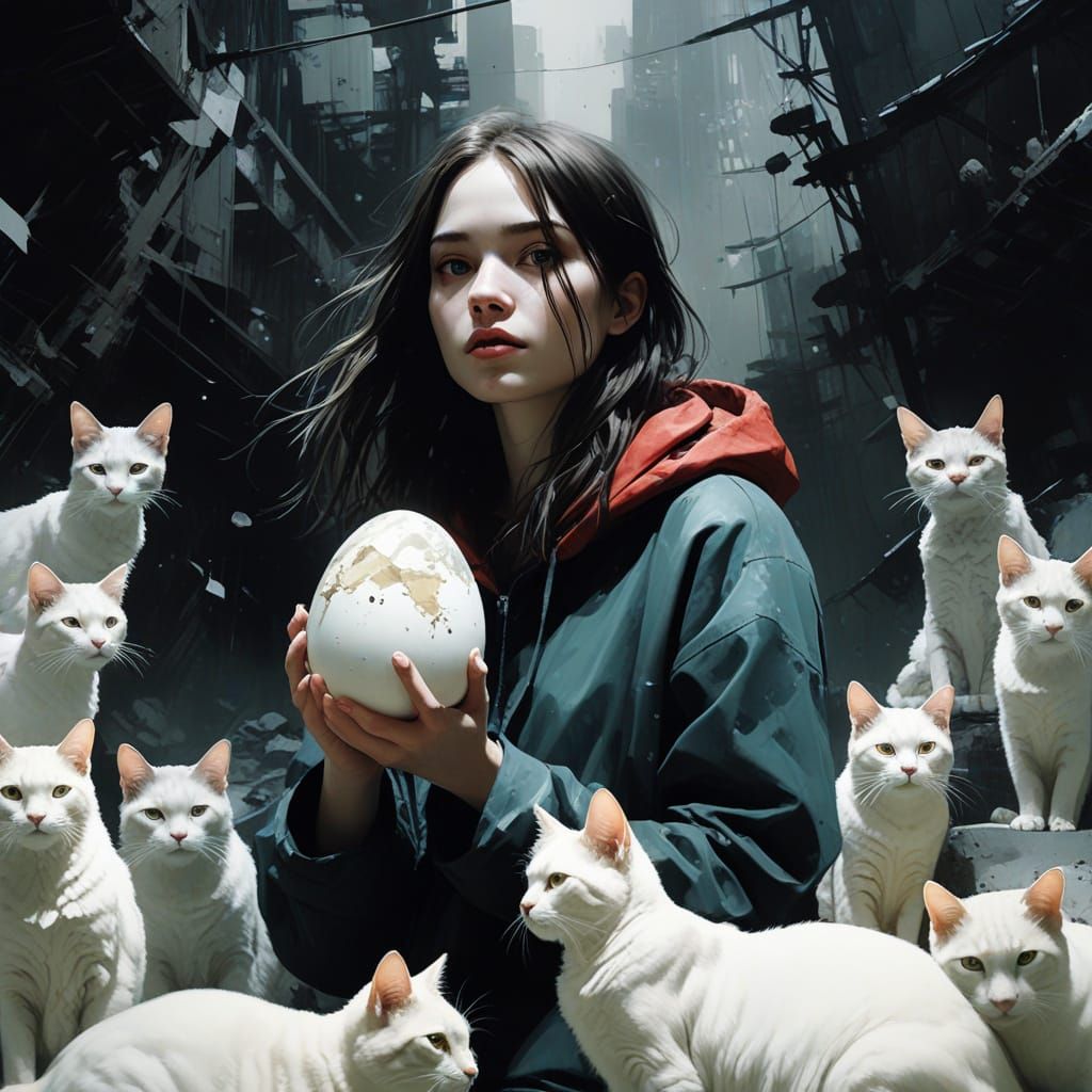 Ethereal Encounters in Egg Mountain Landscape