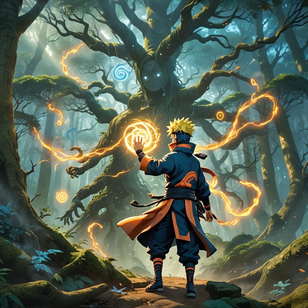 Naruto's Mystical Power in Fantasy Splash Art