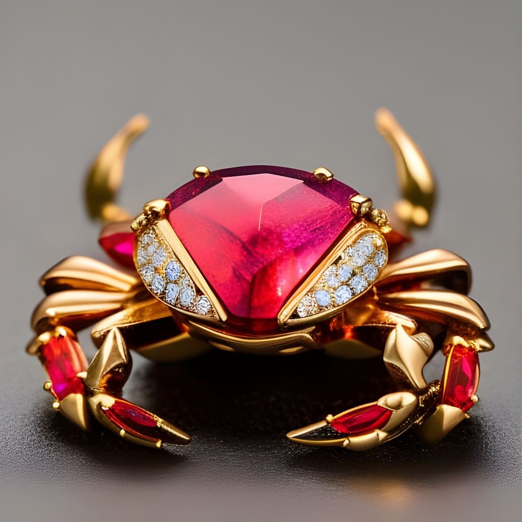 Jeweled Crab: Ruby and Gold Masterpiece