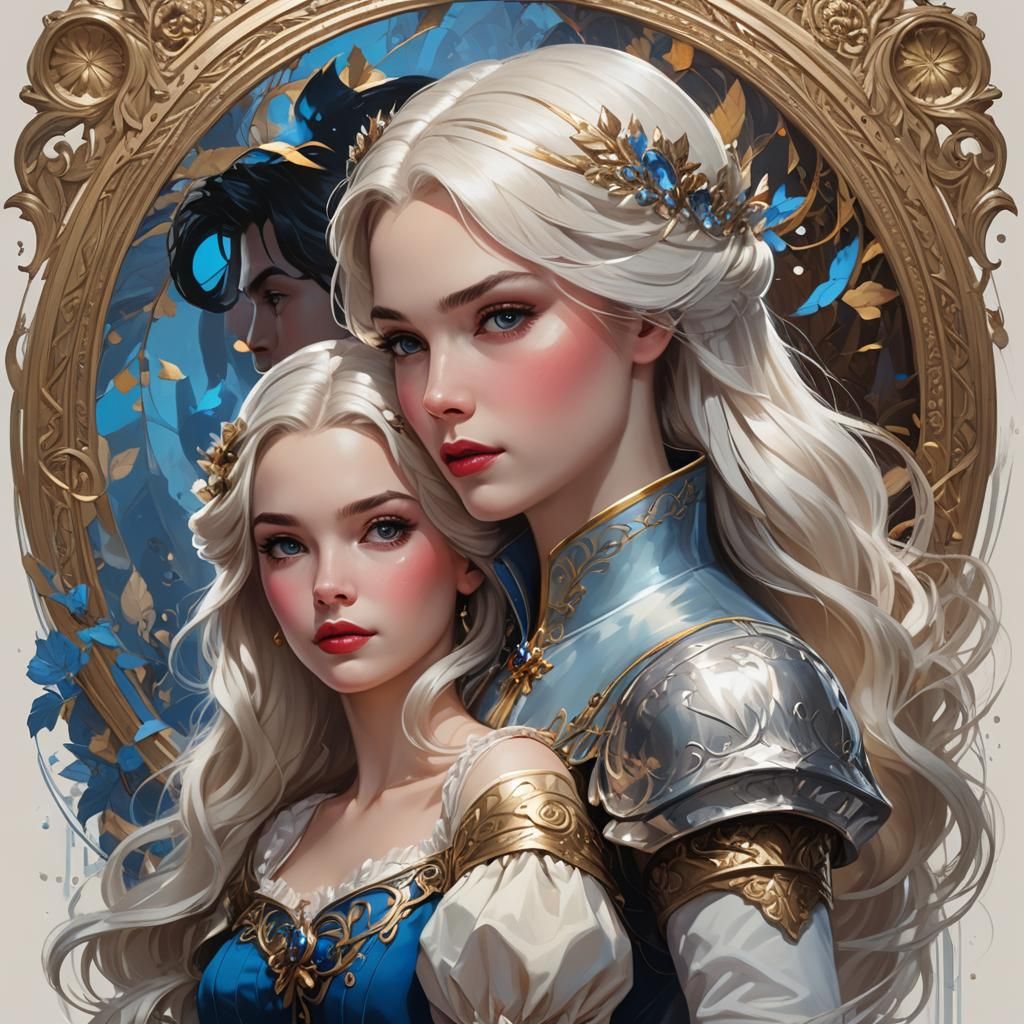 Snow White, Prince Charming, and Companions: Detailed Portra...