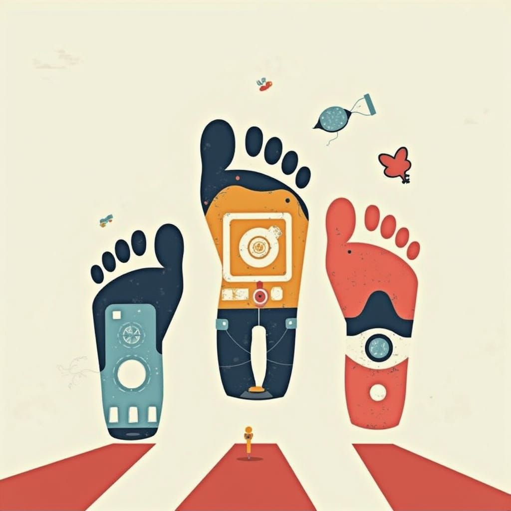 Nostalgic Woman in Retro-Futuristic Cyberpunk Scene