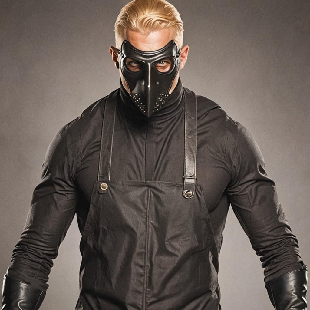Muscular Man in Plague Doctor Mask