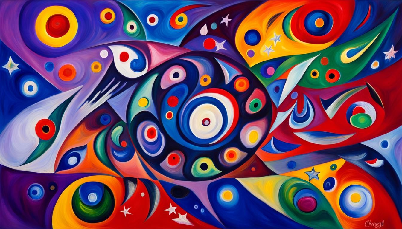 Iridescent Stars Maelstrom in Vivid Impasto Oil Paint